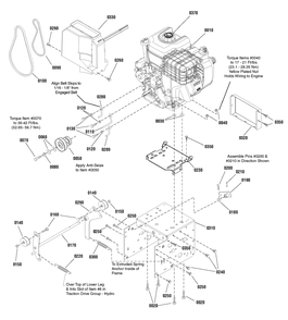 Engine And Frame Group Diagram and Parts List for 1695868-CM741450H 2010 Briggs and Stratton Snow Blower